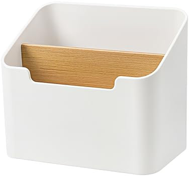 Niboken Organisateur Télécommandé à 2 Compartiments, Supports de Multimédia, Multifonctionnel Boîte de Rangement Bureau Mural Porte en Bois pour TV Medien Controller, Bürobedarf, Make-up-Pinsel