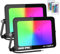 YOJZMA 2pcs 100W RGB Projecteur LED Extérieurs avec Télécommande, 16 Couleurs 4 Modes Fonction Mémoire Exterieur Interieur Projecteur, IP66 Etanche Neon Spot LED pour Jadin, Terrasse Patio, Fête
