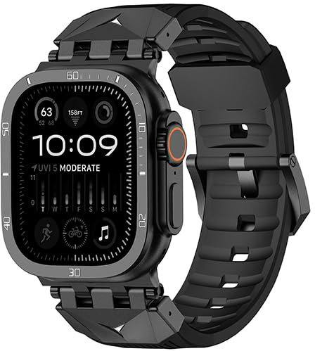 Fullmosa Correa Para Apple Watch 44mm 45mm 49mm, Correa Resistente Silicona con Protector,Compatible con Apple Watch Series 10/9/8/7/6/5/4/SE/SE2/Ultra/Ultra 2