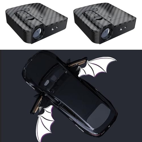 yufana Dos Paquetes Luz LED Para Puerta de Coche, luz de Bienvenida Del Coche, Personalizar Luces LED de Bienvenida, Proyector de Puerta HD, Apto Para Todos Los Coches (negro346)