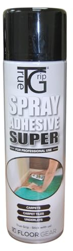 IMPERIAL STUDIOS True Grip 12 × 500ml Multi-Purpose Carpet Adhesive Spray - Strong Bond for Flooring, Vinyl, Wood, Foam, Upholstery, Underlay & Concrete - Quick Dry, Heavy Duty High Temperature Glue
