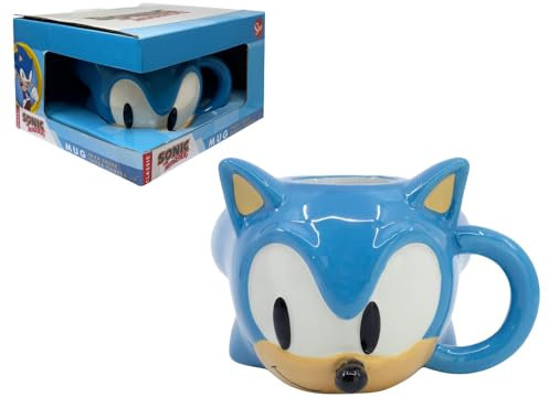 Tasse en céramique Sonic 3D modèle mug 355 ml personnage en trois dimensions bol de petit déjeuner pour enfants à collectionner