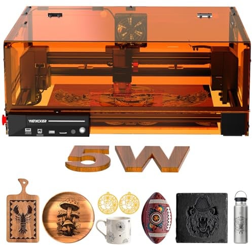 Laser Graviermaschine, L2 MAX 5.5W Beiliegender Lasergravur Maschine 300x300 mm, CNC Graviermaschine Hochpräzise Laser Cutter, Gravieren und Schneiden Holz Metall Glas Geeignet für Anfänger