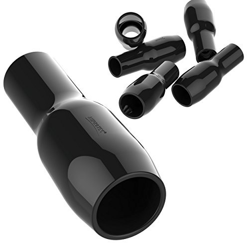 AUPROTEC 10x Cappucci Isolanti per Connettori 2,5 mm² - 4 mm² nero Camicetta isolante V025 Guaina in PVC per Capicorda nudi di Potenza ad Occhiello Forchetta Puntale Spina ecc. per Cavi Fili Elettrici