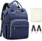 Viedouce Baby Wickelrucksack Wickeltasche Babytasche,Wasserdicht Oxford Große Kapazität für ausgehen,Multifunktional zum Rucksack mit 1 Stück Wickelauflage und 2 Kinderwagengurten, Blau
