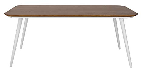Ragaba Contrast massivholz Eichenholz Esstisch Esszimmertisch Küchentisch mit Weiß Beine - 180cm x 90cm x 75cm