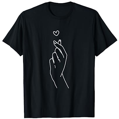 Koreanischer Fanartikel mit Fingerherzen, Kpop-Liebe, K-Pop-Artikel, Kdrama T-Shirt