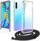 XCYYOO Handykette Huawei P30 Hülle mit Band Handy Case Kette Handyhülle mit Kordel zum Umhängen Handyanhänger Halsband Lanyard Case/Handy Band Halsband Necklace