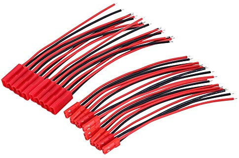 Hailege 10 Paare JST Steckverbinder Kabel 22 AWG 2 Pin Stecker + Buchse JST Anschlusskabel 100mm Länge für LED Lampenstreifen RC Lipo Toys Akku (10 Stecker + 10 Buchse)