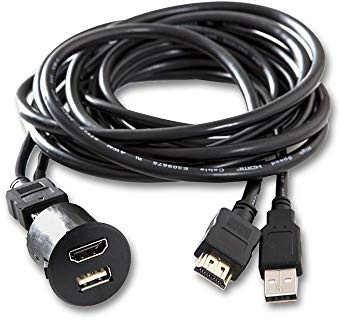 Alpine KCU-1H USB-/HDMI-Einbaubuchse für FIAT Ducato HDMI-/USB-Verlängerungskabel mit Einbaubuchse, 1,8 m