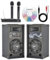 shard-lab IMPIANTO KARAOKE pronto all'uso 2 CASSE ATTIVE BLUETOOTH + MICROFONI WIRELESS + CAVO PC + SOFTWARE PC KARAOKE