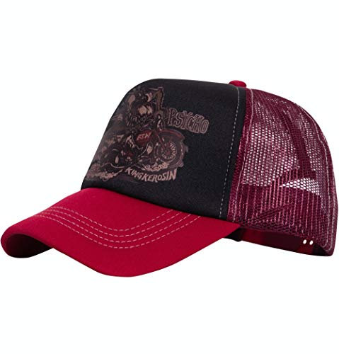 King Kerosin Herren Moto Psycho Baseballkappe, rot, Einheitsgröße