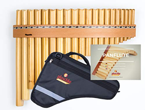 Flûte de Pan Plaschke avec ceinture en bois, kit avec étui et livre d’instructions, 20 tubes-Do