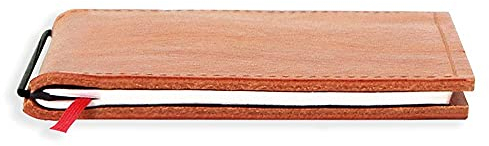 X17-A5 Notizbuch/Personal Organizer | 9 mm dünn | braun cognac, aus Leder. Nachfüllbar. Notizheft (liniert) mit Doppeltasche, Made in Germany.
