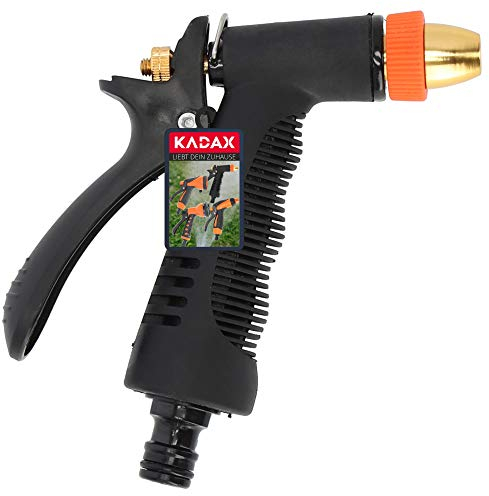 KADAX Sprühpistole aus Kunststoff ABS und Metall, Reinigungsspritze, Wasserspritze, Gartenspritze, Spritzpistole, Gartenbrause, Handbrause (3 Funktionen)