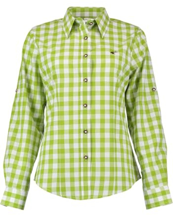 OS Trachten Damen Bluse Langarm Trachtenbluse mit Liegekragen Traian