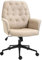 Vinsetto Bürostuhl mit Wippfunktion Drehstuhl Home-Office-Stuhl höhenverstellbarer Schreibtischstuhl Computerstuhl Arbeitsstuhl mit Armen 360°-Drehräder Schaumstoff Beige 66 x 69 x 89,5-97 cm