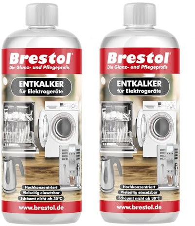 BRESTOL® ENTKALKER 2x1000ml Konzentrat - Entkalkungsmittel für Elektrogeräte - Kaffeevollautomaten Filterkaffeemaschinen Kapselkaffeemaschinen Wasserkocher Spülmaschinen Waschmaschinen Bügeleisen uvm.