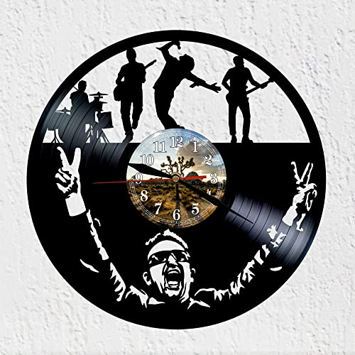 Vinywoody Wanduhr aus Vinyl Schallplattenuhr aus Vinyl Alternative Rockband aus Dublin Wanddekoration Vinylscheibe Uhr