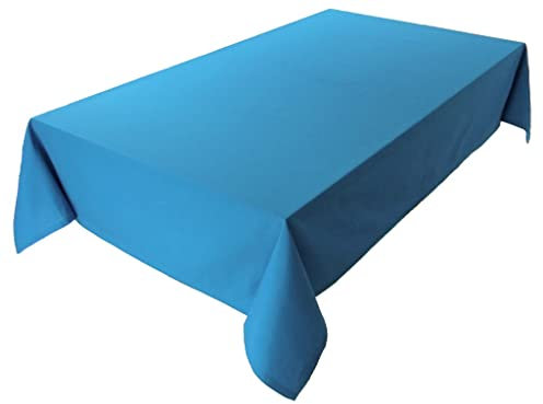 Hochwertige Tischdecke Tischwäsche aus 100% Baumwolle Kollektion Konzept, Farbe & Größe wählbar (Tischdecke - 120x200cm, Himmelblau)