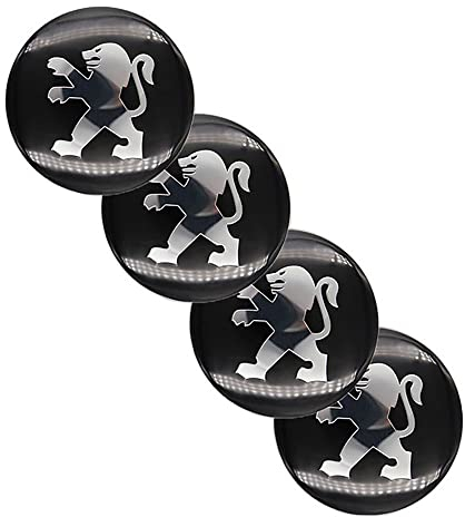 XGAGCF 4 Stück Auto Radnabenkappen Wheel Center Caps Alufelgen Felgenkappen Nabendeckel Aufkleber, für Peugeot 65MM Auto Dekoration Abzeichen Zubehör