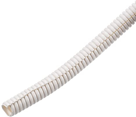 sourcing map Split Wire Loom Tubing PE Corrugated Pipe Conduit 10ft Length 10x13mm White for Wire Cable
