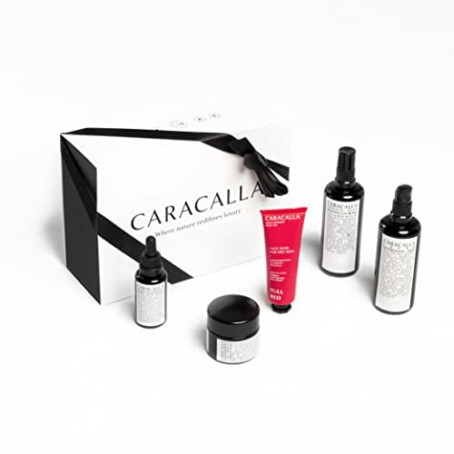 Caracalla Luxury Edition - Pelle Secca Anti-Aging - Latte Detergente - Tonico Viso - Crema Rigenerante Viso Bava di Lumaca - Acido Ialuronico - Maschera Full Red - Made in Italy
