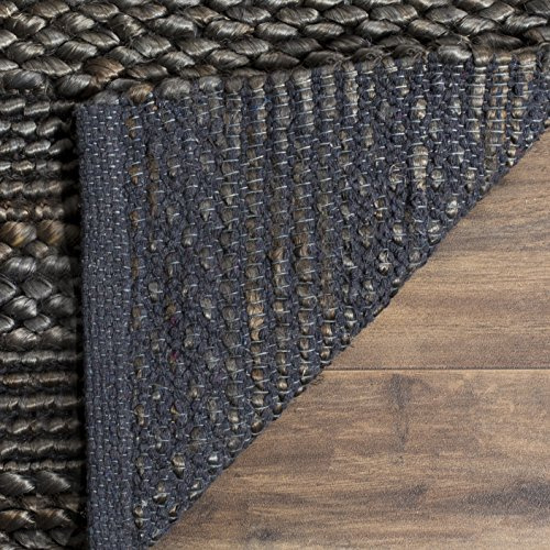 SAFAVIEH Natural Fiber Collection Accent Rug - 2' x 3', Charcoal, Handmade Jute, Braided Woven Design, Ideal for Entryway, Living Room, Bedroom (NF212C)