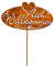 Herzlich willkommen 'Herz' Schild, Blumenstecker, Metall, Rost; Gartenstecker, Gartendeko, Rostdeko, Dekoration