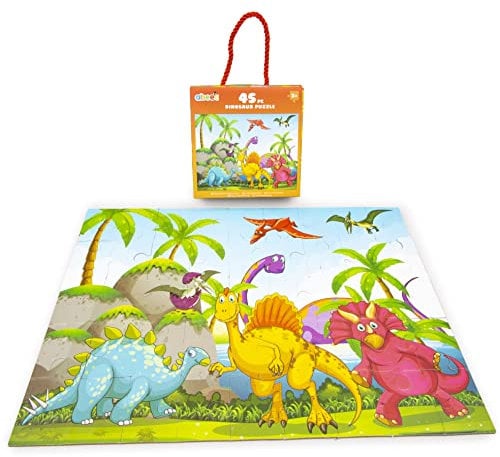 Abeec Dinosaur Puzzle 45pc - Jigsaw Puzzles For Kids - Dinosaur Party Bags Fillers - Kids Puzzles Age 3+