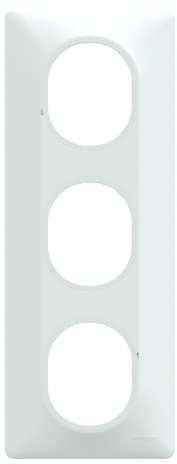 Schneider Electric - Ovalis - Plaque de finition - 3 postes Vertical - entraxe 71 mm - Blanc - S320726