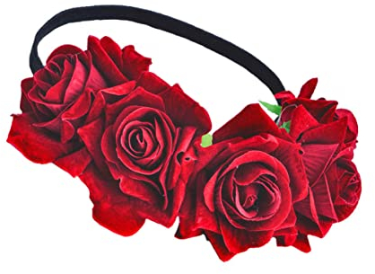 Blumenkranz Haare Kinder Künstliches Rosenhaar Rose Stirnband Blumenstirnband Girlandenkranz Stirnband Gothic Rosen Kopfschmuck Kopfschmuck Hochzeit Blumenkränze Fürs Haar Weinrot
