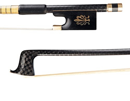 ZUOMU 4/4 Geigenbogen Kohlefaser Bug Ebony Frog Grid Carbon Faser Bogen Weiße Mongolei Rosshaar Balance Geigenbogen voller Größe