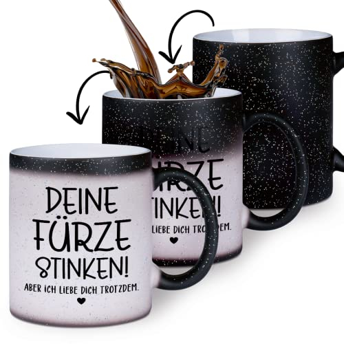 glitzertassen.de® | Deine Fürze stinken | Farbwechseltasse mit Glitzer | Geschenkidee | Magic-Tasse