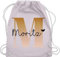 Turnbeutel Rucksack - Initialen - Name und Buchstabe - Unisize - Pastell Rosa - baumwolle sportrucksack kindergarten weihnachtsgeschenke kordel tasche für kita individuelle geschenke kinder