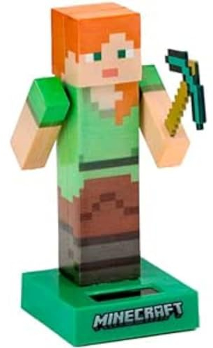 Puckator Minecraft Alex Solar Pal - Home Office Table Desk Dashboard Car Decor Decoration - Gift Ideas - Gifts For Teenage Old Boy Girl Dad Mums - Powered KIds Toys Toy Figure Figures
