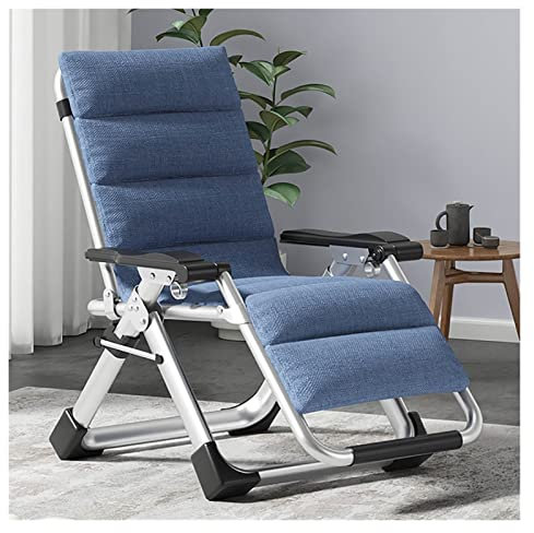 WIGSELBL Outdoor-Liege, Strandstuhl, ergonomische Terrassenliege, verstellbarer Klappstuhl, Terrassenstühle, Premium-verstellbar, verstellbarer Liegestuhl, Rasenliege (Farbe: Blau)