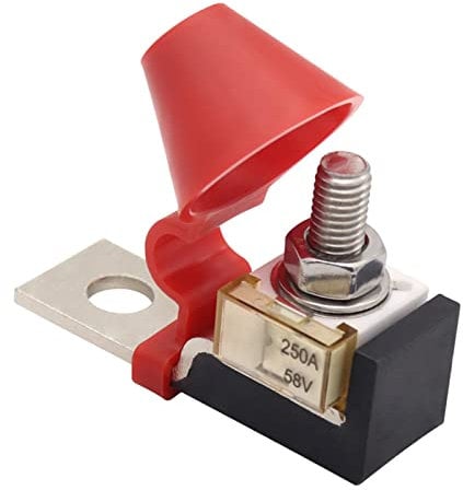 Autobatterie Sicherungshalter Terminal Sicherungsblock Kit mit Schutzkappe 250A Sicherungshalter Batterie-Sicherungsklemmen Wasserdichter Stud Single Terminal Sicherungsblock Anschluss Sicherungsblock