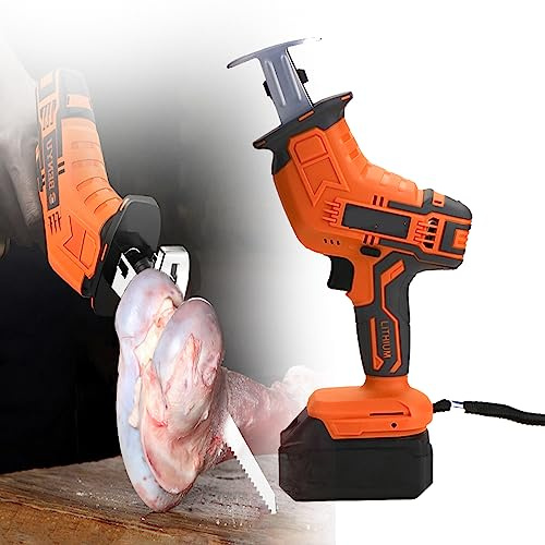 COMAAM Electric Butchers Cordless Bone Saw Machine, 4000mah Professional Electric Butchers Saw, Handheld Bone Saw Machine for Meat Pork Fish Ribs,2x4000mah