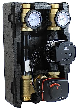 ENVIRON - Gruppo di pompe per circuito di riscaldamento con pompa di circolazione Grundfos UPM3, miscelatore a tre vie e motore di regolazione Esbe, set di circuiti di riscaldamento DN25, pompa ad