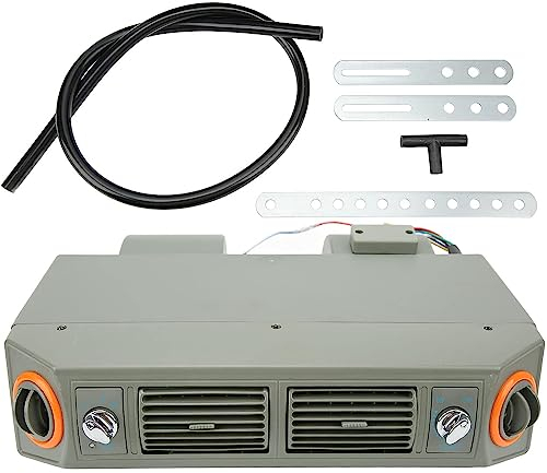 EXQST Klimaanlage Verdampfer Temperatureinstellung, Max 360CFM Auto unter Dash A/C Klimaanlage Montage mit Windgeschwindigkeit und Lenkung Steuergerät für LKW Wohnmobile Camper