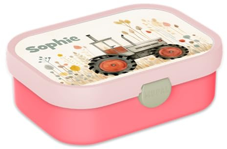 Mepal Personalisierte Brotdose mit Namen - Bento Lunchbox für Kinder - Traktor - Geeignet für bis zu 4 Butterbrote - BPA-frei & Spülmaschinenfest - 750 ml - Lieber Traktor
