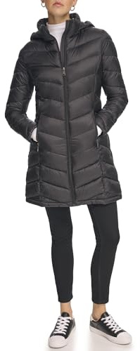 Calvin Klein Damen Lange, Leichte Jacke mit Zickzackmuster Vorne Jacke (1er Pack)