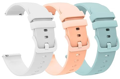 Blueshaweu Bracelet Compatible avec Wit-hings Scanwatch Bracelet,Bande de Remplacement en Silicone Compatibles avec Wit-hings Scanwatch 18mm Smartwatch (Blanc+Rose+Vert)