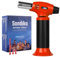 Sondiko Blow Torch S401, Refillable Kitchen Blow Torch, Fit All Butane Tanks Butane Torch with Safety Lock and Adjustable Flame for Desserts, Creme Brulee, and Baking (Butane Not Included), Orange