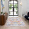 XSIVOD 60x90cm Vintage Area Rugs for Entryway, Small Non-slip Boho Distressed Throw Bedside Rug Bathroom Door Mat, Luxury Soft Low Pile Washable Carpet for Livingroom Laundry Bedroom, Flowers Sea