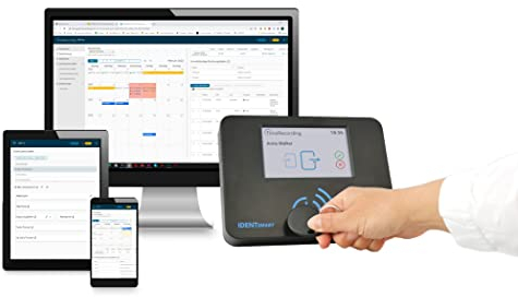 Komplettsystem zur effektiven Zeiterfassung mit Token (Schlüsselanhänger) inkl. Webinterface, entwickelt in Deutschland mit Support aus Deutschland | IDENTsmart TimeRecording - ID800 Starterkit Basic