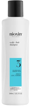 Nioxin System 3 Scalp + Hair Shampoo - stärkendes Shampoo für beschädigtes Haar mit leichter Ausdünnung - mit Biotin und Niacinamid (300 ml)