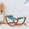 HEFZGDB Schaukelhängematte für Kinder Blau und Grün Stoff Feldbett Gartenliege Strandkorb Geeignet für Pool, Terrasse, Garten.