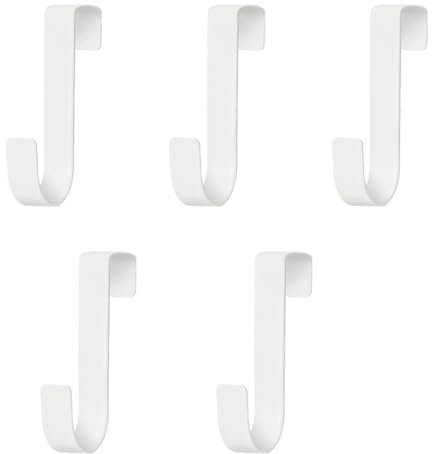 5er Set Türhaken, Weiss Türhaken zum Einhängen Edelstahl, Robuste Kleiderhaken Tür, Türhakenleiste zum Einhängen,universelle Türgarderobe zum Einhängen